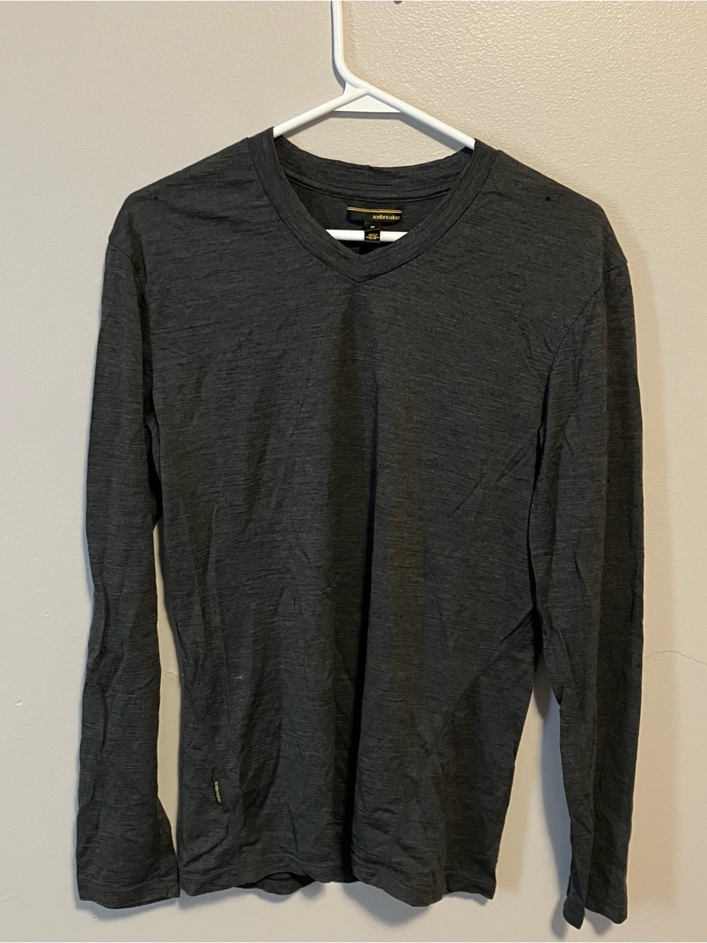 Icebreaker Men's Long-Sleeve V-Neck Shirt - Charcoal
